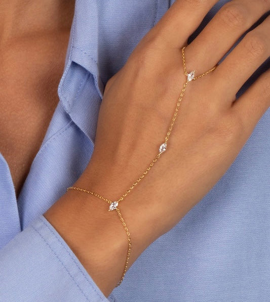 Three Stone Hand Chain